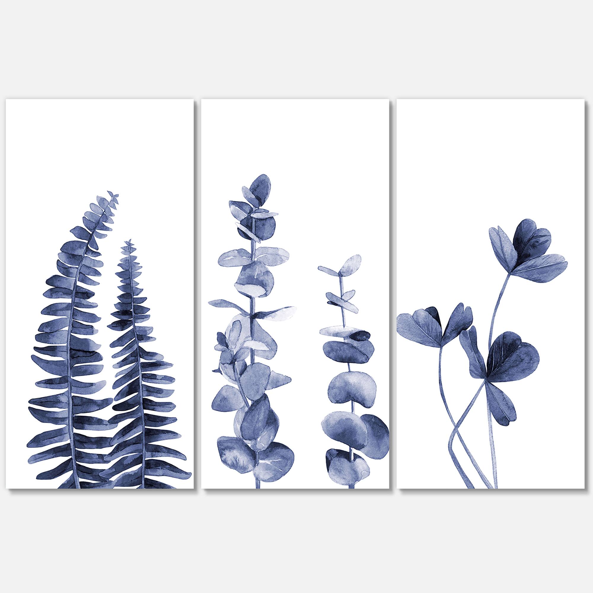 Designart - Navy Blue Eucalyptus I
